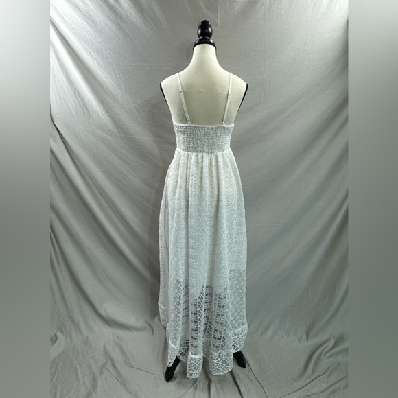 White  Boho Guipure Lace Insert Tassel Detail Cami Dress - Picture 10 of 10